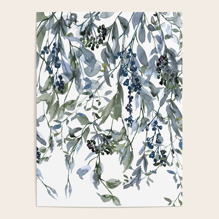 Watercolor Leaves Floral Prints Poster Gallery Image 4
