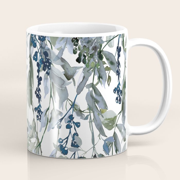 Watercolor Leaves Floral Prints Coffee Mug Gallery Image 1