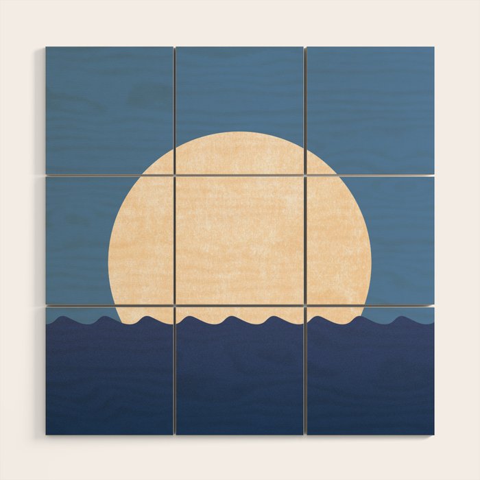 Moonrise Night Sky Wood Wall Art Gallery Image 1