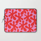Preppy Pink and Red Amoeba Dance Bold Pop Contemporary Pattern Laptop Sleeve Gallery Image 1