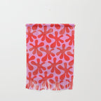 Preppy Pink and Red Amoeba Dance Bold Pop Contemporary Pattern Wall Hanging Gallery Image 1