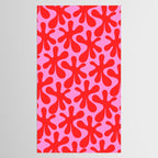 Preppy Pink and Red Amoeba Dance Bold Pop Contemporary Pattern Tablecloth Gallery Image 2