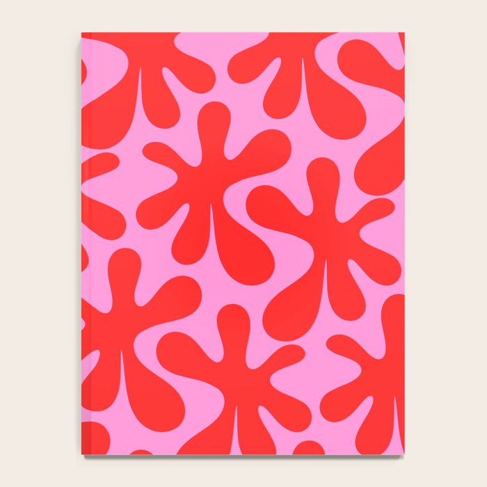 Preppy Pink and Red Amoeba Dance Bold Pop Contemporary Pattern Notebook Gallery Image 4