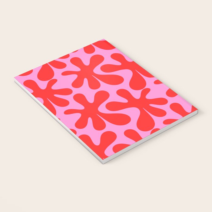 Preppy Pink and Red Amoeba Dance Bold Pop Contemporary Pattern Notebook Gallery Image 3