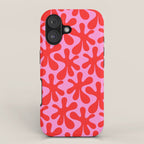 Preppy Pink and Red Amoeba Dance Bold Pop Contemporary Pattern iPhone Case Gallery Image 1
