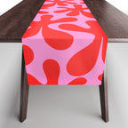 Preppy Pink and Red Amoeba Dance Bold Pop Contemporary Pattern Table Runner Gallery Image 1