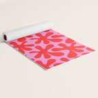 Preppy Pink and Red Amoeba Dance Bold Pop Contemporary Pattern Yoga Mat Gallery Image 2
