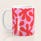 Preppy Pink and Red Amoeba Dance Bold Pop Contemporary Pattern Coffee Mug Gallery Image 3