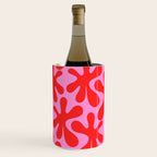 Preppy Pink and Red Amoeba Dance Bold Pop Contemporary Pattern Wine Chiller Gallery Image 2