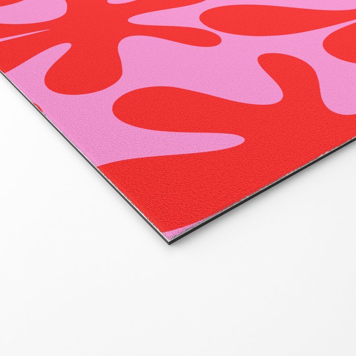 Preppy Pink and Red Amoeba Dance Bold Pop Contemporary Pattern Welcome Mat Gallery Image 2