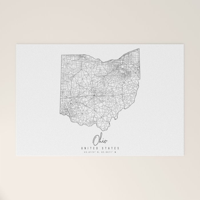 Ohio Minimal Street Map Welcome Mat Gallery Image 1