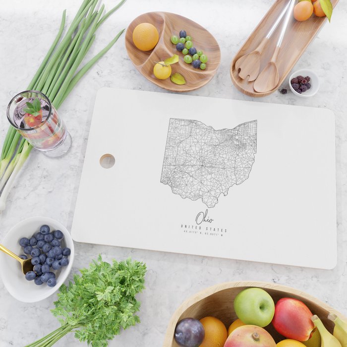 Ohio Minimal Street Map Cutting Board Gallery Image 2