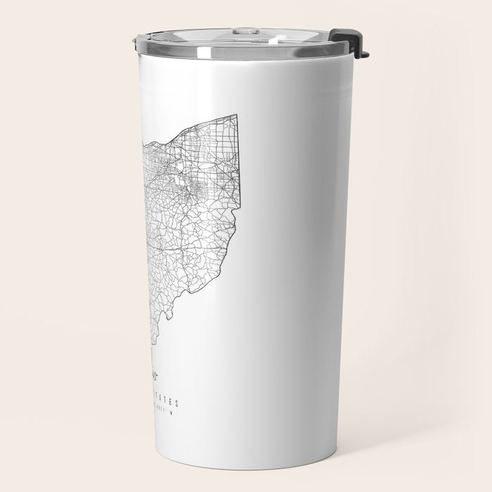 Ohio Minimal Street Map Travel Mug Gallery Image 2