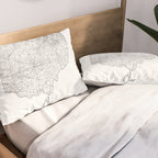 Ohio Minimal Street Map Pillow Sham Gallery Image 2