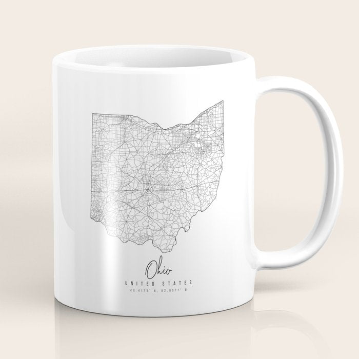 Ohio Minimal Street Map Coffee Mug Gallery Image 1
