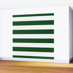Jumbo Forest Green and White Rustic Horizontal Cabana Stripes Wall Mural Gallery Image 2