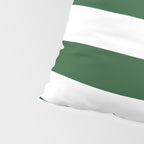 Jumbo Forest Green and White Rustic Horizontal Cabana Stripes Pillow Sham Gallery Image 4