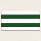 Jumbo Forest Green and White Rustic Horizontal Cabana Stripes Desk Mat Gallery Image 3