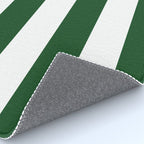Jumbo Forest Green and White Rustic Horizontal Cabana Stripes Rug Gallery Image 4