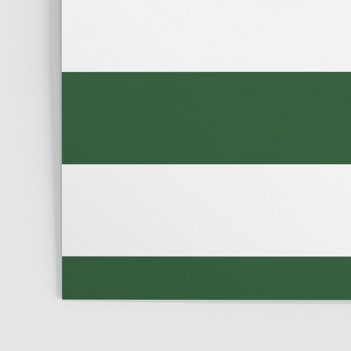 Jumbo Forest Green and White Rustic Horizontal Cabana Stripes Poster Gallery Image 3