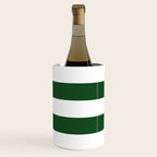 Jumbo Forest Green and White Rustic Horizontal Cabana Stripes Wine Chiller Gallery Image 3