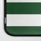 Jumbo Forest Green and White Rustic Horizontal Cabana Stripes Laptop Sleeve Gallery Image 3