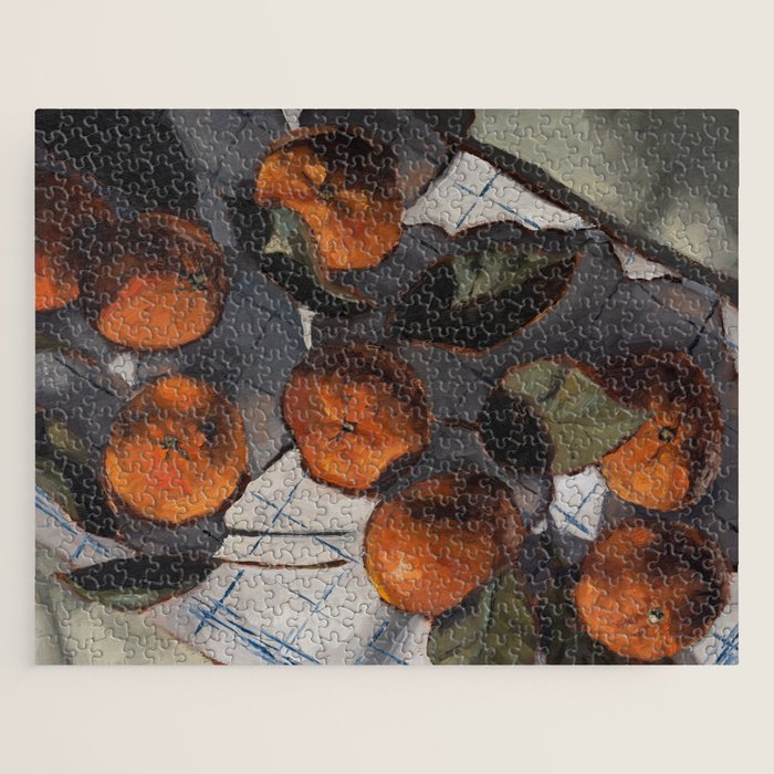 tangerines on a tea towel Jigsaw Puzzle Gallery Image 1