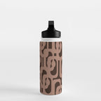 Midcentury Modern Loops Pattern 10 Inspired by PANTONE 17 1230 Color of the Year Mocha Mousse Water Bottle Gallery Image 3