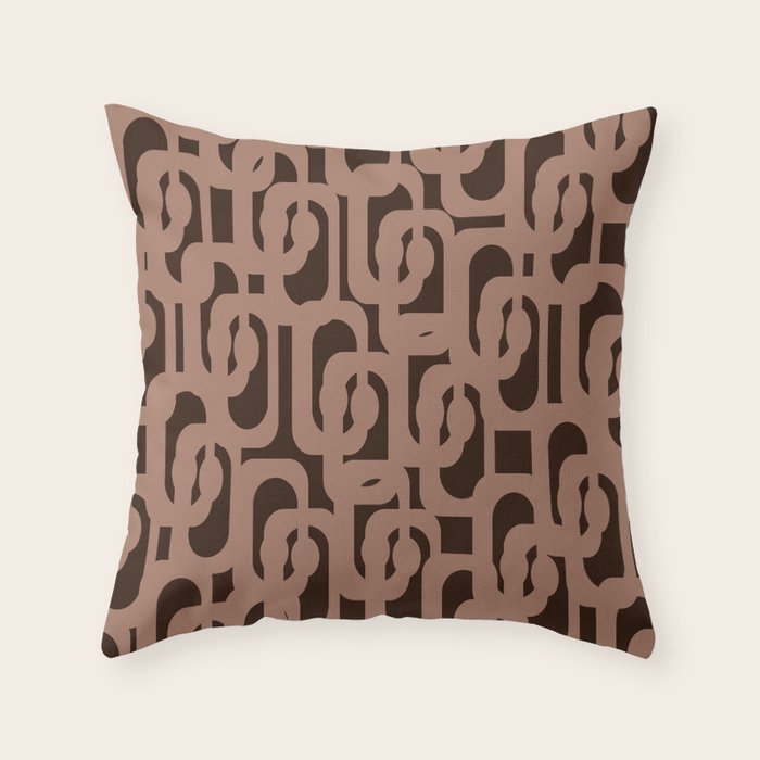 Midcentury Modern Loops Pattern 10 Inspired by PANTONE 17 1230 Color of the Year Mocha Mousse Throw Pillow Gallery Image 6