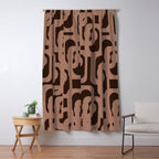 Midcentury Modern Loops Pattern 10 Inspired by PANTONE 17 1230 Color of the Year Mocha Mousse Window Curtain Gallery Image 5