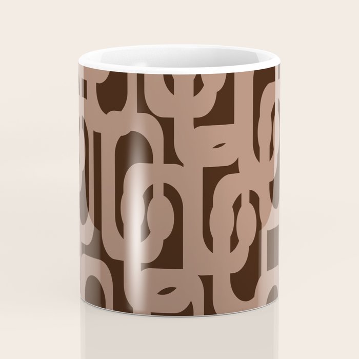 Midcentury Modern Loops Pattern 10 Inspired by PANTONE 17 1230 Color of the Year Mocha Mousse Coffee Mug Gallery Image 4