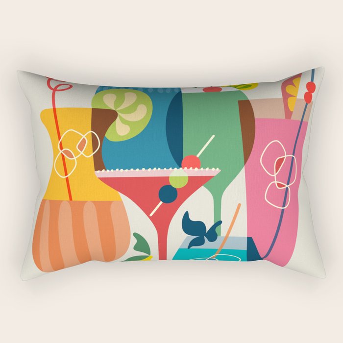 Mid Century Modern Cocktails Rectangular Pillow Gallery Image 2