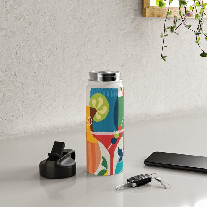 Mid Century Modern Cocktails Water Bottle Gallery Image 4
