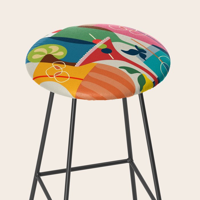 Mid Century Modern Cocktails Stool Gallery Image 2