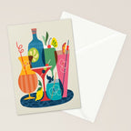Mid Century Modern Cocktails Stationery Card Gallery Image 2