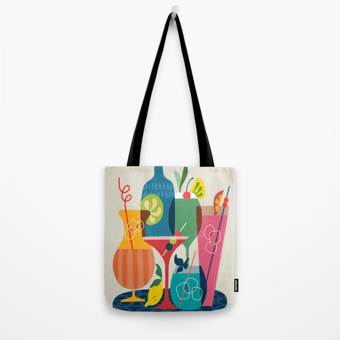 Mid Century Modern Cocktails Tote Bag Gallery Image 2