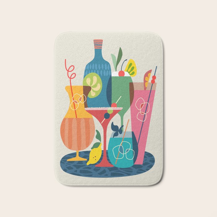 Mid Century Modern Cocktails Bath Mat Gallery Image 1