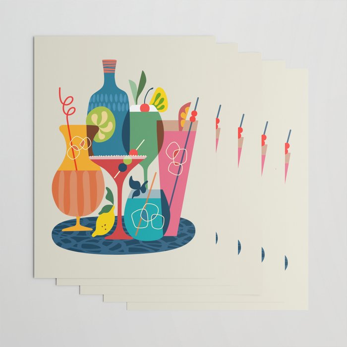 Mid Century Modern Cocktails Wrapping Paper Gallery Image 3