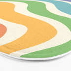 Colorful Rainbow Warp Swirl Lines II Bath Mat Gallery Image 3