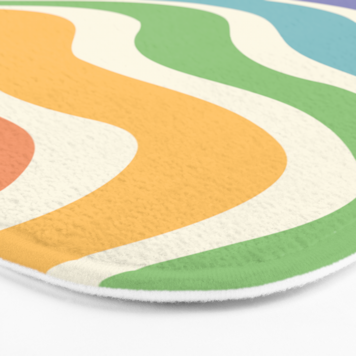 Colorful Rainbow Warp Swirl Lines II Bath Mat Gallery Image 3