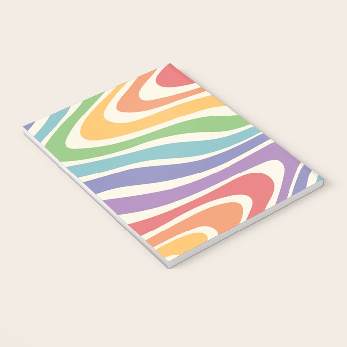 Colorful Rainbow Warp Swirl Lines II Notebook Gallery Image 3