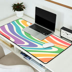 Colorful Rainbow Warp Swirl Lines II Desk Mat Gallery Image 2