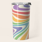 Colorful Rainbow Warp Swirl Lines II Travel Mug Gallery Image 2