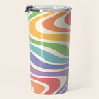 Colorful Rainbow Warp Swirl Lines II Travel Mug Gallery Image 3