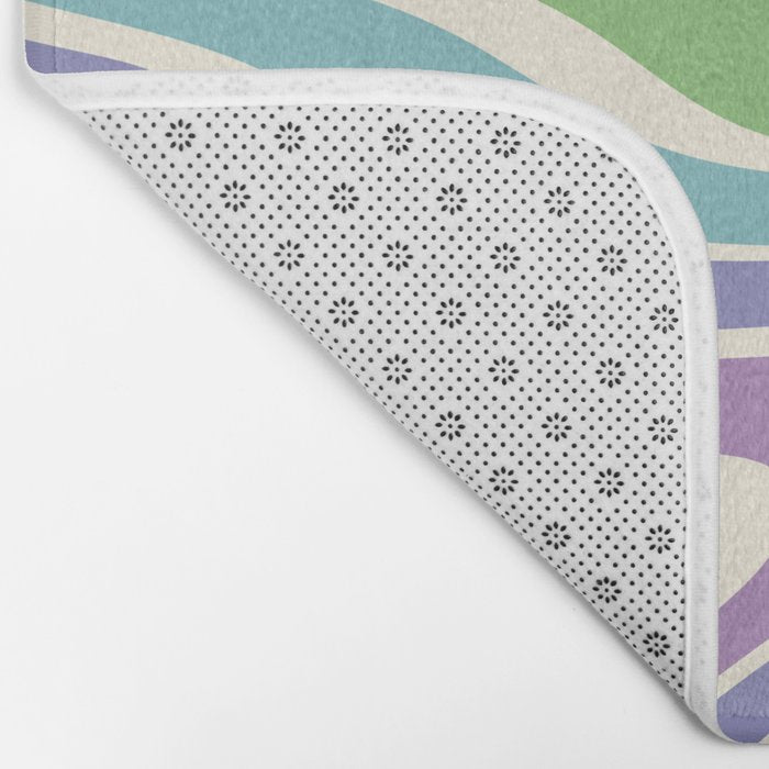 Colorful Rainbow Warp Swirl Lines II Bath Mat Gallery Image 2