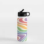 Colorful Rainbow Warp Swirl Lines II Water Bottle Gallery Image 1