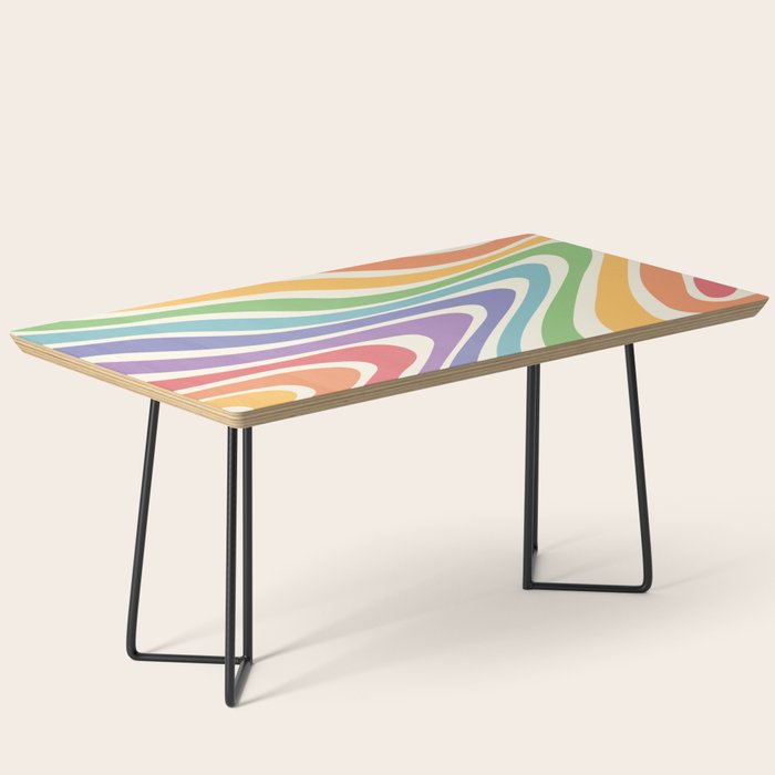 Colorful Rainbow Warp Swirl Lines II Coffee Table Gallery Image 1
