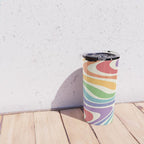 Colorful Rainbow Warp Swirl Lines II Travel Mug Gallery Image 4