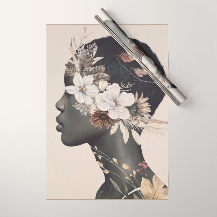 Floral Portrait 36 Wrapping Paper Gallery Image 1