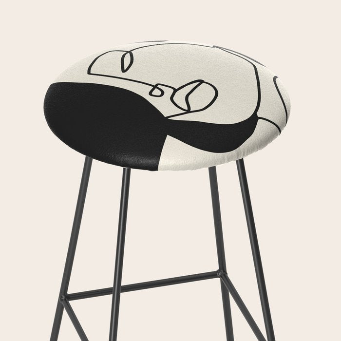 Drawing female face portrait II Stool Gallery Image 2
